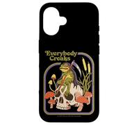Everybody Croaks Frog Skull Mushroom Retro Funny Adult Humor Carcasa para iPhone 16