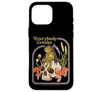 Everybody Croaks Frog Skull Mushroom Retro Funny Adult Humor Carcasa para iPhone 16 Pro Max