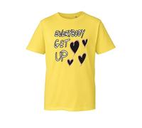 Everybody Get Up Graphic - Camiseta unisex de manga corta con cuello redondo - Camiseta divertida con cita positiva, amarillo, 3 Years Plus