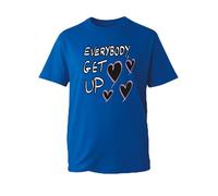 Everybody Get Up Graphic - Camiseta unisex de manga corta con cuello redondo - Camiseta divertida con cita positiva, azul cobalto, XXL
