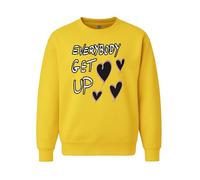 Everybody Get Up Graphic Jumper - Sudadera unisex de cuello redondo - Sudadera divertida con cita positiva, amarillo, XL