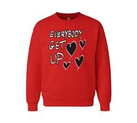 Everybody Get Up Graphic Jumper - Sudadera unisex de cuello redondo - Sudadera divertida con cita positiva, rosso, 4XL