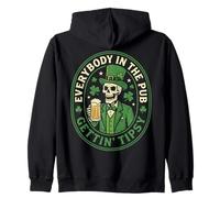 Everybody In The Pub Gettin' Tipsy St Patricks Day Skeleton Sudadera con Capucha
