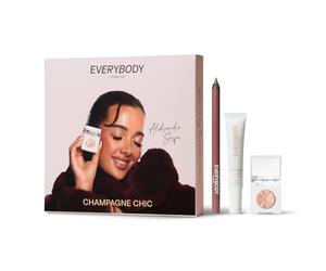 EVERYBODY LONDON Champagne Chic Eye & Lip Set Regalo, Champagne O'Clock Topper, Delineador de Labios Marrón Espresso, Bálsamo Labial Is it Clear