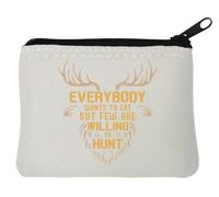 Everybody Wants to Eat But Few are Willing to Hunt Deer Graphic - Monedero de neopreno (10 x 11 cm), color blanco