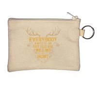 Everybody Wants to Eat But Few are Willing to Hunt Deer - Llavero con diseño gráfico de monedero, color beige