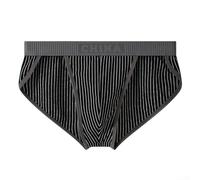 Everyday Comfort - Ropa interior de bikini a rayas para hombre con cintura elástica y bolsa (3XL negro)