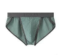Everyday Comfort - Ropa interior de bikini a rayas para hombre con cintura elástica y bolsa (3XL verde)