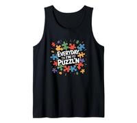 Everyday I'm Puzzl'n Jigsaw Puzzle Master Puzzle Divertido Camiseta sin Mangas