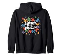 Everyday I'm Puzzl'n Jigsaw Puzzle Master Puzzle Divertido Sudadera con Capucha