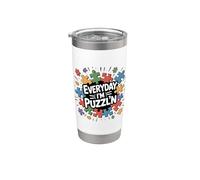 Everyday I'm Puzzl'n Jigsaw Puzzle Master Puzzle Divertido Vaso térmico de acero inoxidable de doble pared