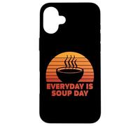 Everyday Is Sopa Día Bowl Comida Comida Dieta Amor Retro Sabroso Carcasa para iPhone 16 Plus