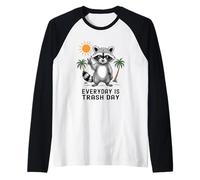 Everyday Is Trash Day Mapache Peace Sign Vibes Camiseta Manga Raglan
