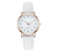 Everyday Watch Fashion Sport Ms. Reloj de pulsera analógico de cuarzo con correa de acero inoxidable, blanco, One Size