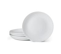 Everyday White by Fitz and Floyd Juego de 4 platos de ensalada Coupe con cuentas, 8.5 pulgadas