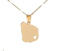 Everyiod Collares Con Colgante De Mapa De Uruguay, Patrón Hueco De Corazón Geométrico Uruguayo De Joyas De Frontera De País, Collar Con Dijes De Hip Hop, Collar De Amistad Patriótica Elegante,A