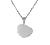 Everyiod España Islas La Gomera Mapa Collares Pendientes, Cadenas De Suéter De Estilo Étnico Minimalista Hip-Hop, Regalos De Pareja De Recuerdos De Viaje,Blanco,50Cm