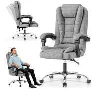 EveryKip Silla de Oficina Profesional con Respaldo Alto 360° - Sillón Acolchado y Reclinable Cojín Lumbar, Altura Ajustable y Ruedas Silenciosas Reposapies Ergonomico