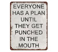 Everyone Has A Plan Until Punched Metal Wall-Art 12x8 Inch