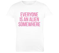 Everyone Is An Alien Somewhere Camiseta Blanca para Mujer Camiseta Femenina Regular