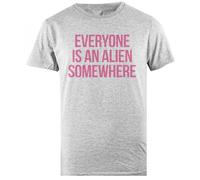 Everyone Is An Alien Somewhere Camiseta Gris para Hombre Camiseta Masculina Regular