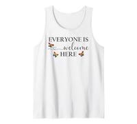 Everyone is Welcome Here Pride Sign Lesbian Butterfly Pride Camiseta sin Mangas