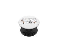 Everyone is Welcome Here Pride Sign Lesbian Butterfly Pride PopSockets PopGrip Adhesivo