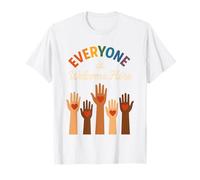 Everyone Is Welcome Here Unidad Manos Corazones Inclusión Camiseta