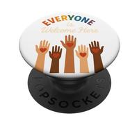 Everyone Is Welcome Here Unidad Manos Corazones Inclusión PopSockets PopGrip Adhesivo