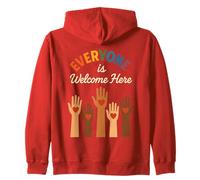 Everyone Is Welcome Here Unidad Manos Corazones Inclusión Sudadera con Capucha