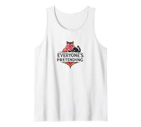 Everyone's Pretending Gato Negro corazón Rojo Gran ilusión Camiseta sin Mangas