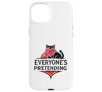 Everyone's Pretending Gato Negro corazón Rojo Gran ilusión Carcasa para iPhone 15 Plus