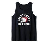 Everything Fine Skull Design Ansiedad gráfico divertido Camiseta sin Mangas