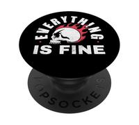 Everything Fine Skull Design Ansiedad gráfico divertido PopSockets PopGrip Adhesivo