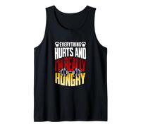 Everything Hurts and I'm Really Hungry Funny Workout Gym Mot Camiseta sin Mangas