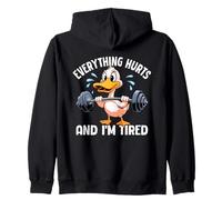 Everything Hurts and I'm Tired Duck Funny Gym Humor Sudadera con Capucha
