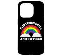 Everything Hurts & Im Tired Ironic Existential Meme Lover Carcasa para iPhone 15 Pro