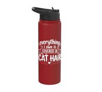 Everything I Own Is Covered in Cat Hair Funny Kitten Lover Stainless Steel Insulated Water Bottle