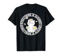 Everything is Alright Positive Quote Smile Cat Daisy Flower Camiseta
