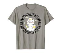 Everything is Alright Positive Quote Smile Cat Daisy Flower Camiseta
