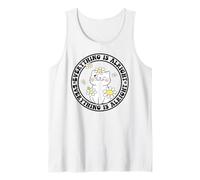 Everything is Alright Positive Quote Smile Cat Daisy Flower Camiseta sin Mangas
