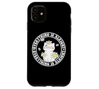 Everything is Alright Positive Quote Smile Cat Daisy Flower Carcasa para iPhone 11