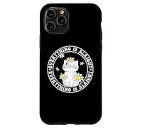 Everything is Alright Positive Quote Smile Cat Daisy Flower Carcasa para iPhone 11 Pro
