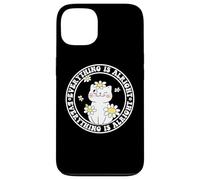 Everything is Alright Positive Quote Smile Cat Daisy Flower Carcasa para iPhone 13