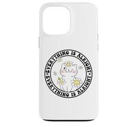 Everything is Alright Positive Quote Smile Cat Daisy Flower Carcasa para iPhone 13 Pro Max