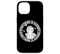 Everything is Alright Positive Quote Smile Cat Daisy Flower Carcasa para iPhone 14