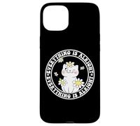 Everything is Alright Positive Quote Smile Cat Daisy Flower Carcasa para iPhone 15 Plus