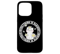 Everything is Alright Positive Quote Smile Cat Daisy Flower Carcasa para iPhone 15 Pro Max