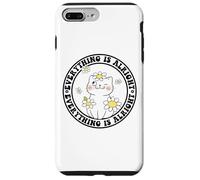 Everything is Alright Positive Quote Smile Cat Daisy Flower Carcasa para iPhone 7 Plus/8 Plus