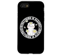 Everything is Alright Positive Quote Smile Cat Daisy Flower Carcasa para iPhone SE (2020) / 7 / 8